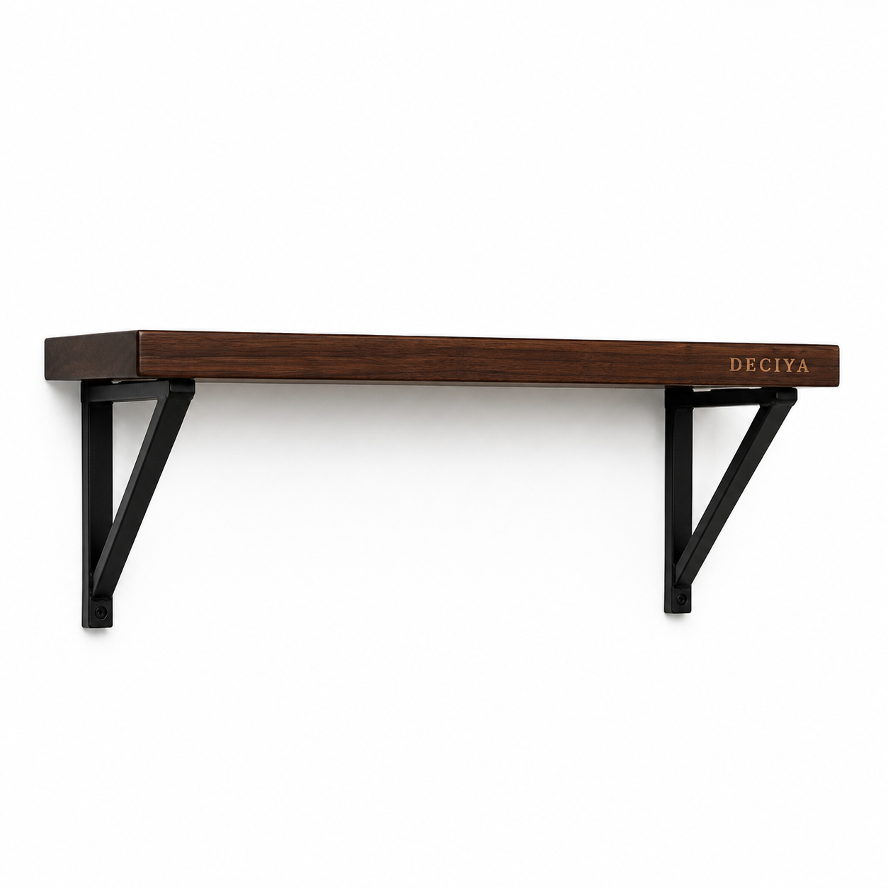 AirShelf — minimal floating wall shelf with black L-brackets